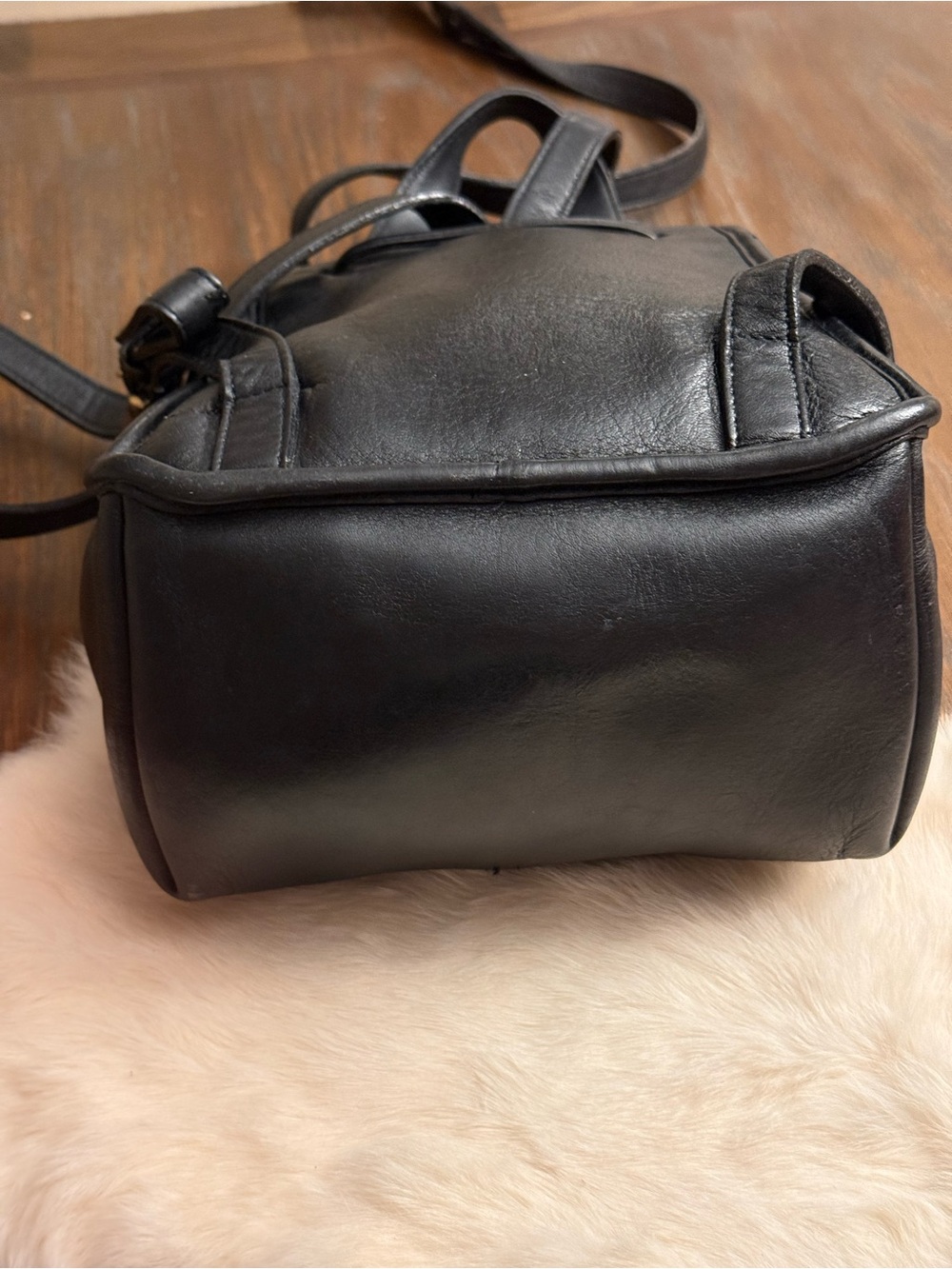 Vintage Coach Black Leather Small Daypack Backpack Bag - Picture 6 of 13